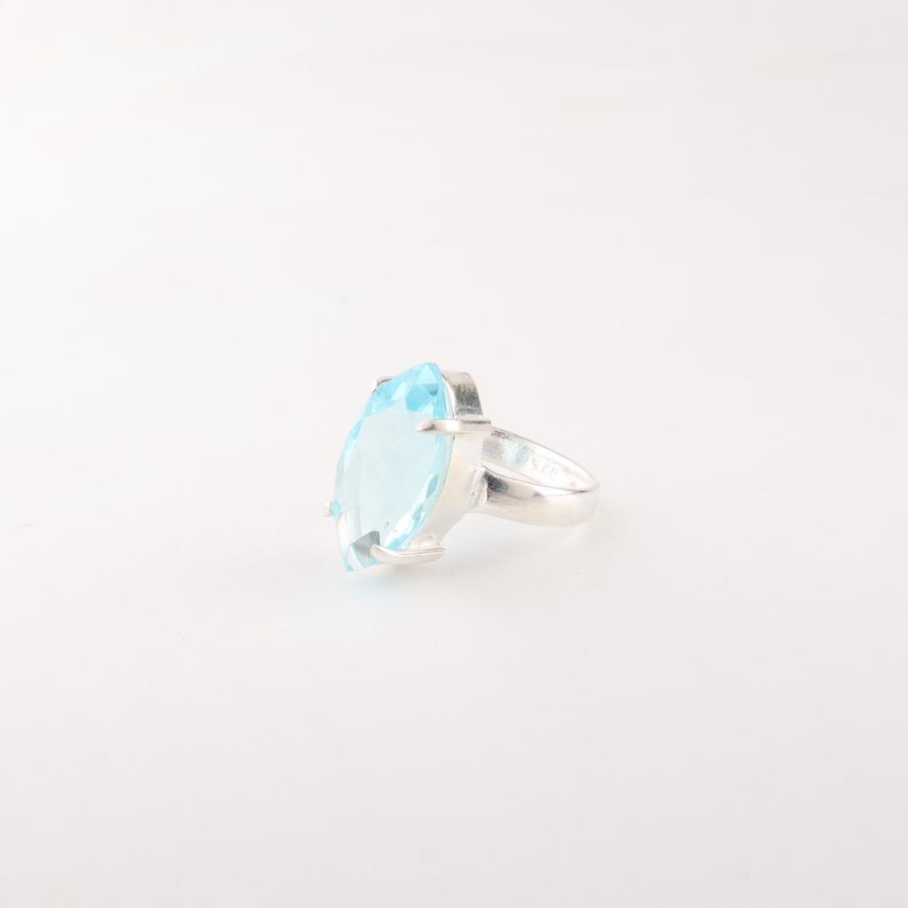 Sky Blue Topaz Gemstone 925 Sterling Silver Jewelry December Birthstone Ring RR-65-2