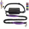 Hardloop Tailleband en Hondenriem Set met Reflecterende Strepen Echte Nylon Buiten Hondentraining Riem Set voor Joggen En Oefening