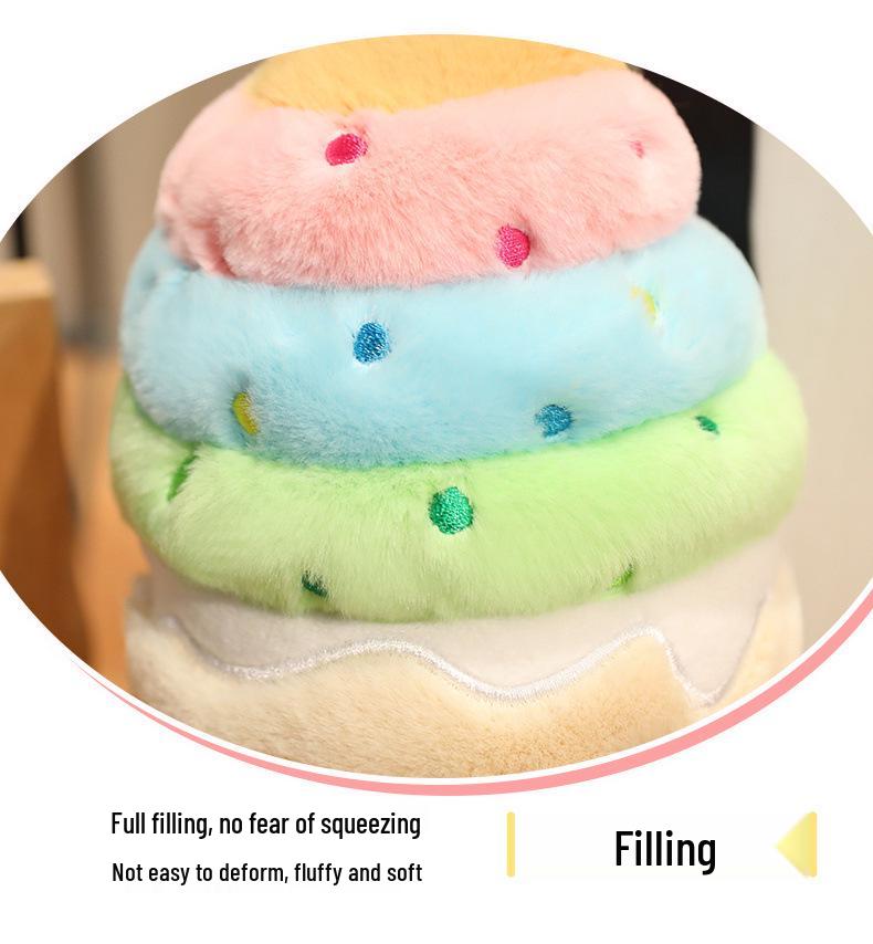 Rainbow Ice Cream Plush Pillow Toy for Kids - Cute Cone Doll for Comfort and Birthday Gifts