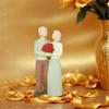 Romantics Loving Elderly Couple Figurine Resins Anniversary Statue Valentines Day Figures Gift for Parent Grandparents