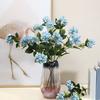 3 Branch Artificial Flower Bouquet with 3-Head Blooms Realistic Faux Silk Flower Bouquet with Stem for Wedding Party Home Office Decor
