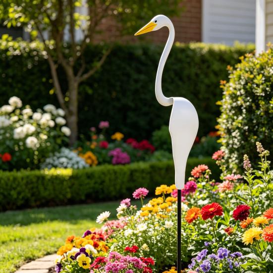 Flamingos Yard Decorations Plastic Flamingo Lawn Statue with Metal Stakes