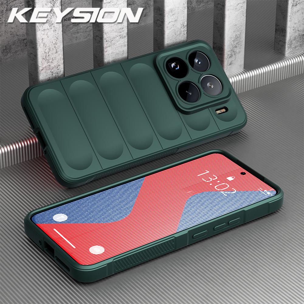 KEYSION Shockproof Matte Case for Xiaomi 15 5G 15 Pro Anti-skid Soft Silicone Phone Back Cover for Xiaomi 15 Pro 5G