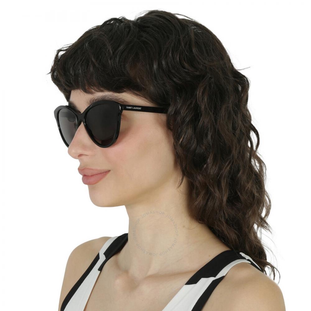 Saint Laurent Black Butterfly Ladies Sunglasses Sl 456 001 57