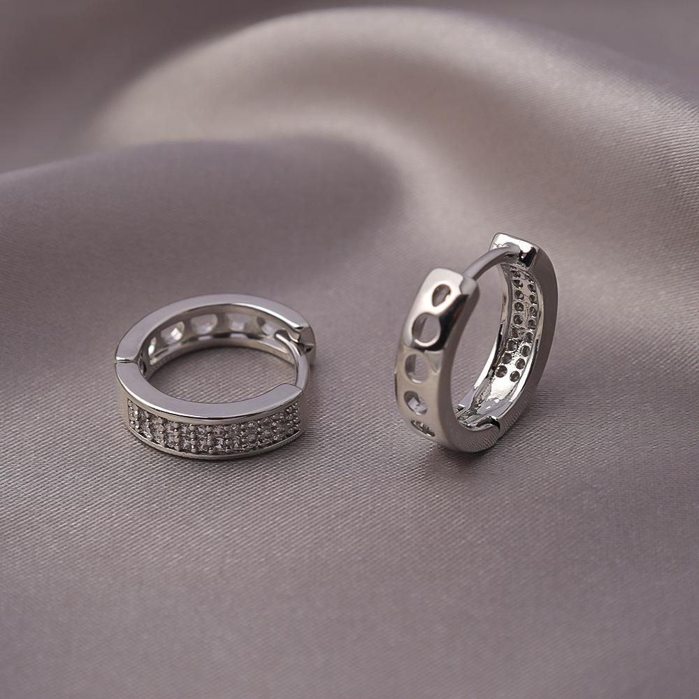 Luxury Women's Diamond Hoop Earrings - Spicy Girl Niche Design