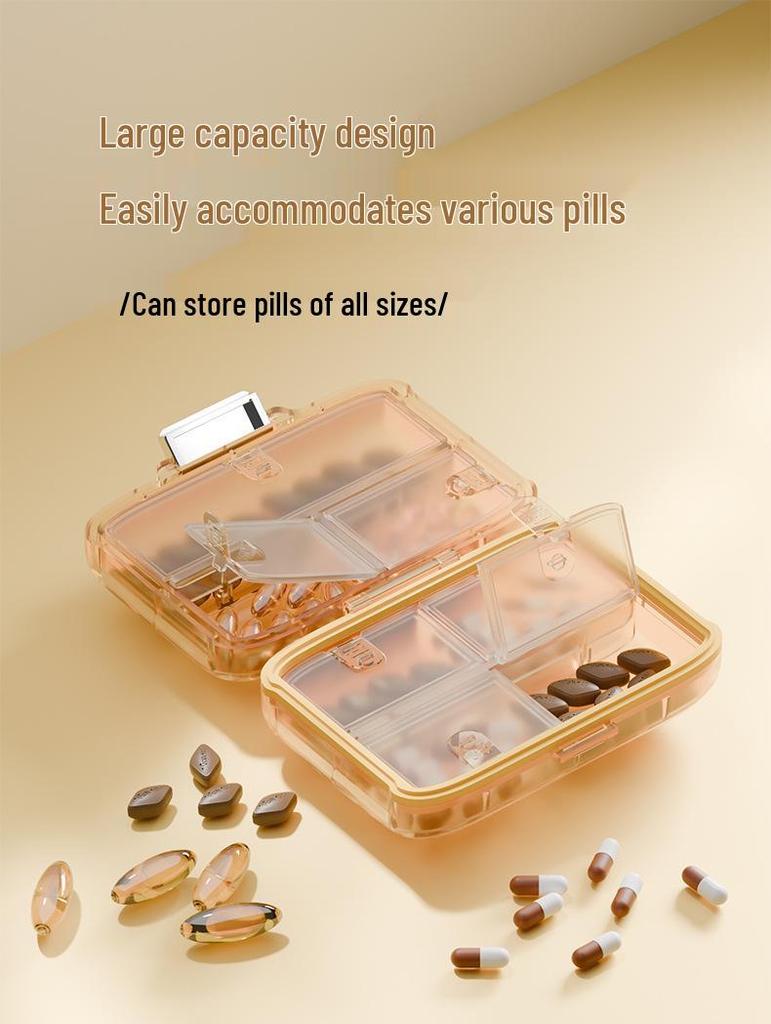 Portable 7-Grid Moisture-Proof Pill Box for Daily Medication