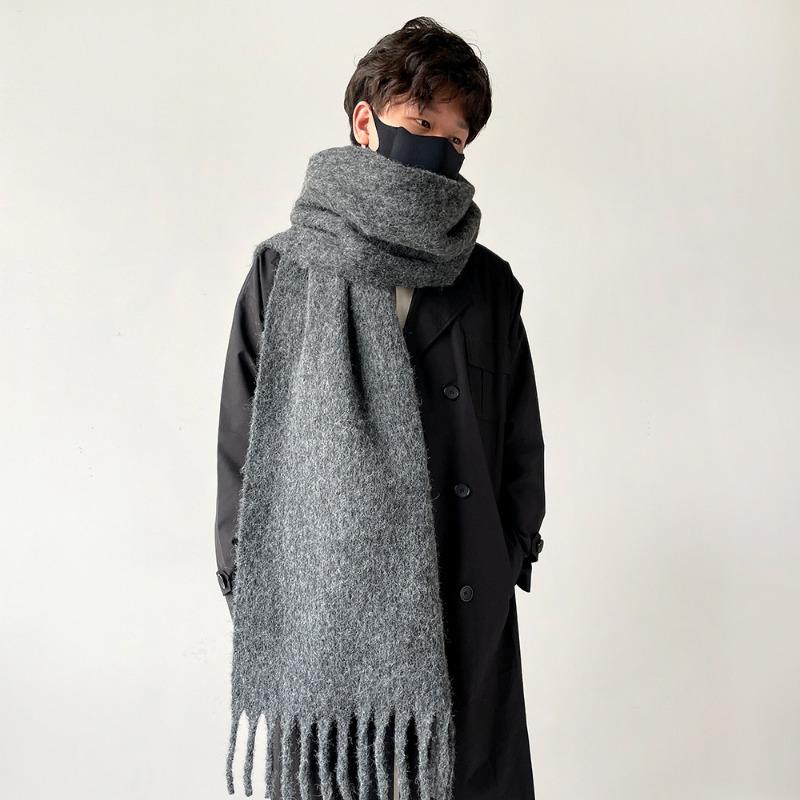 Herbst- und Winter-Verdickungsschal Paar Mohairschal Damen vielseitiger hochwertiger verdickter warmer Schal einfarbiger Schal