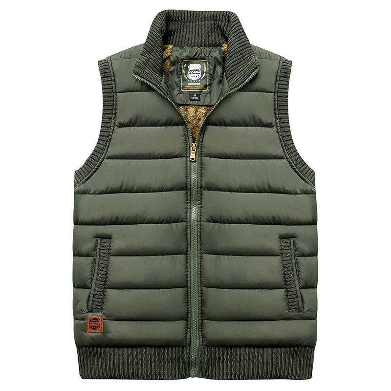 Men's Warm Cotton Vest Jacket: Autumn/Winter Velvet Thick Waistcoat