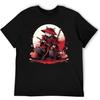 Samurai Cat Ninja Graphic Men's T-Shirt - Japanese Art Ukiyo-e Anime Style Tee for Cat Lovers