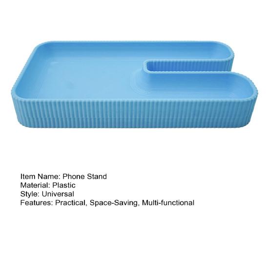 Phone Stand with Tray Desktop Phone Holder Storage Tray Desk Organizer Earphone Holder for Office Home Desk