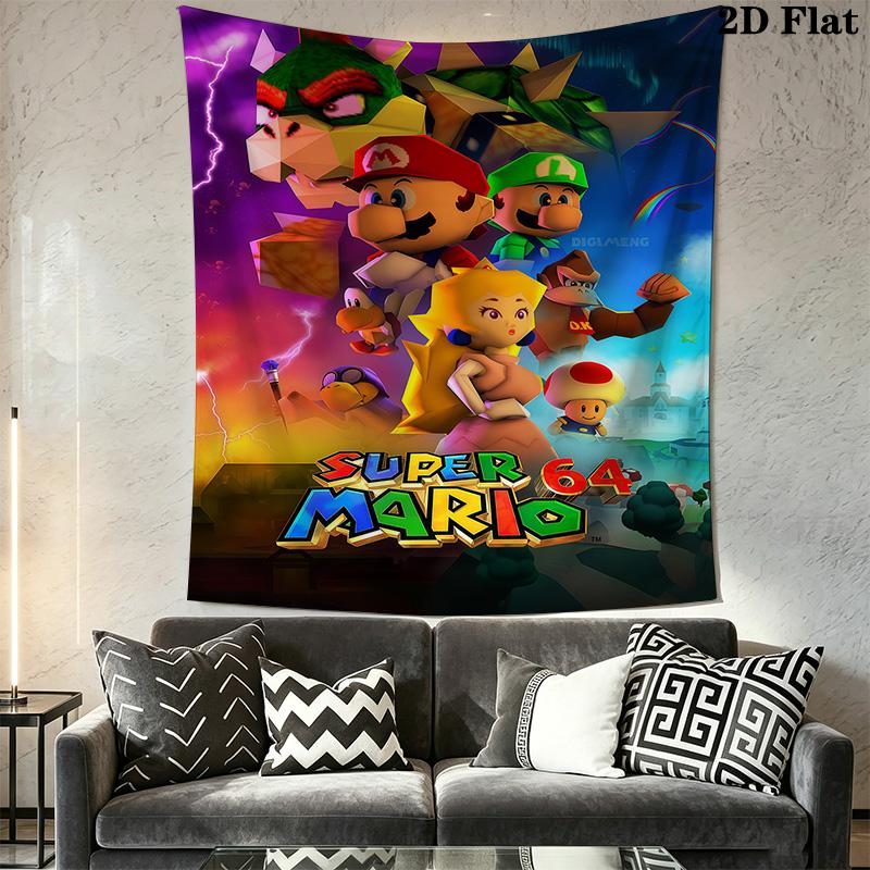 Super Mario Bros Movie Tapestry Tapestry Fashion Print Wallmounted Christmas Gift Home Decor Work Of Art