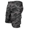 Men Cargo Shorts Drawstring Elastic Waist Multi Zipper Pockets Solid Color Loose Soft Breathable Camouflage Print Knee Length Daily Sports Shorts