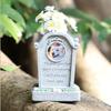 Photo Frame Design Pet Memorial Stone Waterproof Resin Pet Tombstone  Lawn Garden