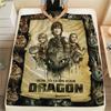 1PC How Train Dragon Patterned Flannel Blanket Suitable For All Seasons For Home Decor Warmth And Comfort Gifts Holiday Present