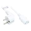 Good Connections Câble Dalimentation Coudé Type E+F Vers C13 Coudé Pour Appareil À Froid 1 M Blanc 2,5 M -