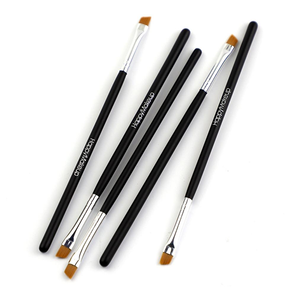 5Pcs Professionelle Schwarz Augenbraue Geneigt Flache Abgewinkelt Pinsel Make-Up-Tool Holz Pol Eyeliner Lidschatten Augenbraue Frauen Kosmetik