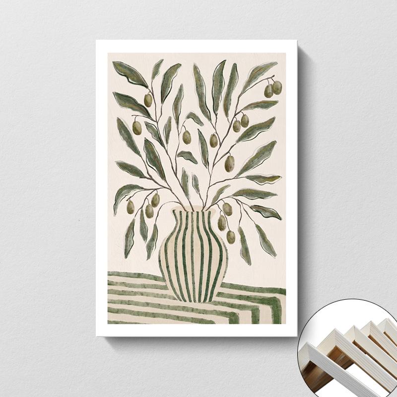 Nordic Minimalist Coffee Shop Wall Art: Modern Canvas with Inner Frame