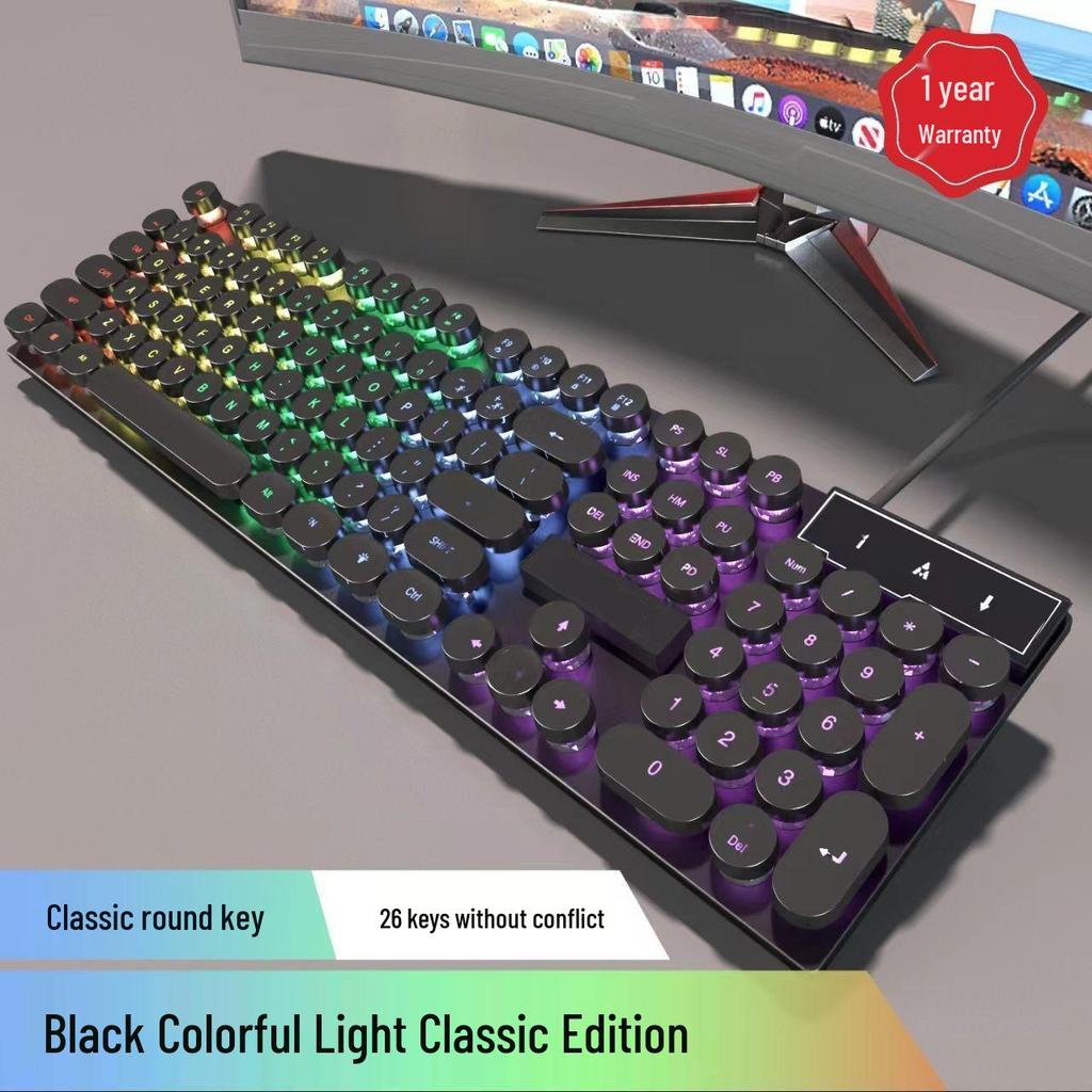Universal Luminous Wired Keyboard & Mouse Set for Gaming and Office Use