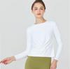 Naked quick-drying sports long-sleeved T-shirt cross-waist breathable yoga clothes sexy fashion loose fitness clothes women