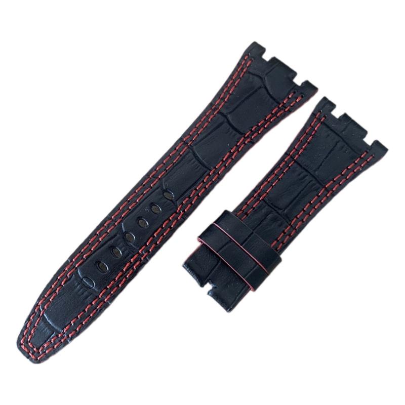 Sweatproof Bracelet Quick Release Strap Leather Band for 28mm Flexible Wristband Adjustable Belt Replacement Band