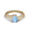 925 Sterling Silver Oval 1.28 CT Larimar Gemstone Gold Plated Ring