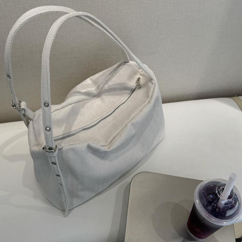 Ladies' Lazy Style Denim Tote Bag Canvas Simple Large Capacity Versatile Diagonal Cross Casual Commuting Buckle Shoulder Bag