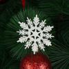12Pcs Charming 7.5/10cm Gold Powder Snowflake for Xmas White Christmas Tree Decor Party Holiday Christmas Ornaments Home Decor