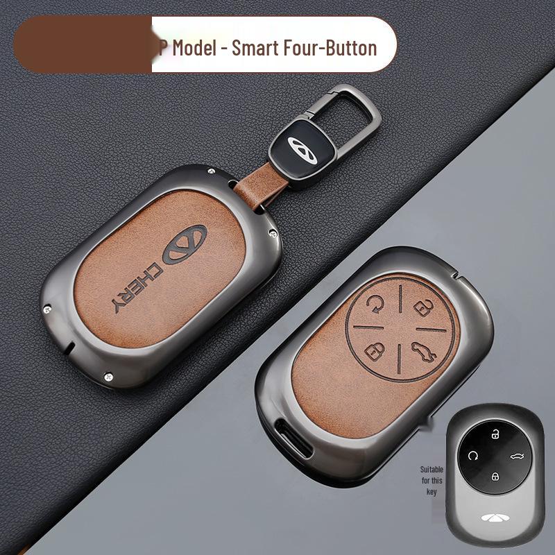 Chery Car Key Cover: Fits Tiggo, EQ1, QQ Ice Cream, Arrizo E - Small, Secure Metal Shell with Hanging Buckle