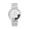 Klon Skeleton and Simple Replacement KLON INVISIBLE OVERLAPPING TILES 38mm Watch, Clear, Men's Women's, Strap, SILVER,