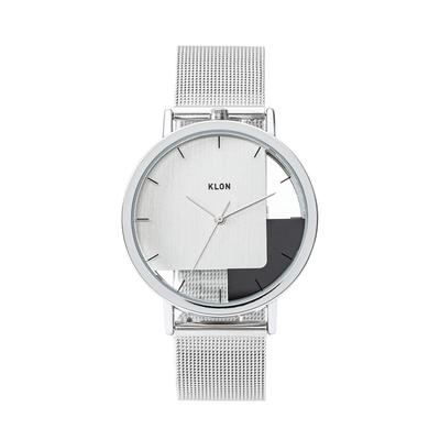 Klon Skeleton a Jednoduchá výměna KLON NEVIDITELNÉ PŘEKRÝVAJÍCÍ SE DÍLKY 38mm Hodinky, Průhledné, Pánské Dámské, Řemínek, STŘÍBRNÝ,