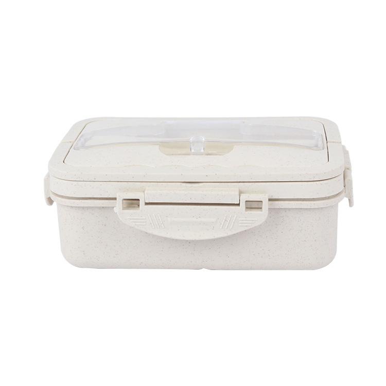 

Пластиковый ящик для бенто из пшеничной соломы, пригодный для использования в микроволновой печи, для студентов, разделенный ланч-бокс 21*14.4*7.4 бежевый