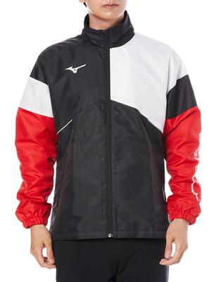 Mizuno Active Warmer Tennis und Schwarz x Weiß x Chinesisch XS Jacke, Wasserabweisend Warm, 62JE1501, Rot,