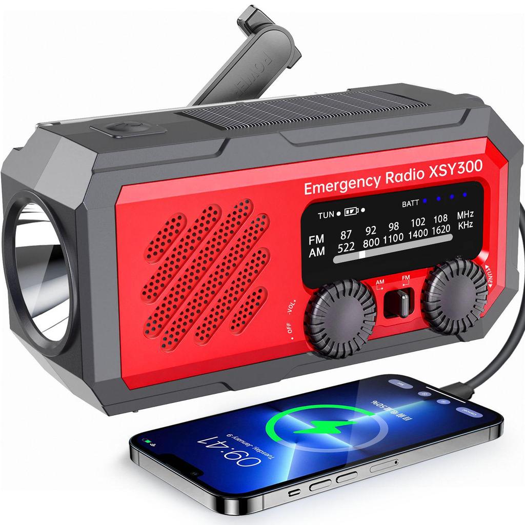 Portable Solar Hand-Crank Multi-Function Pocket Radio