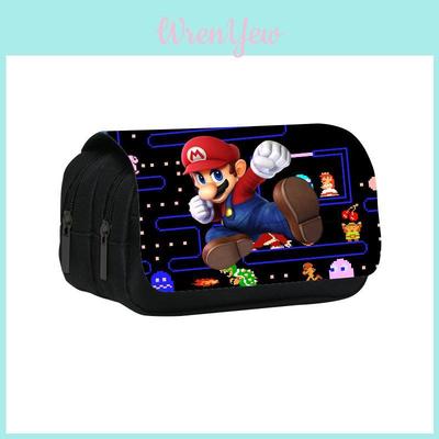 Super Mario Dual Layer Pencil Case With Durable Material For School And Home Use