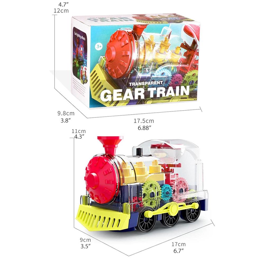Set de tren electric Tren de viteză electric transparent cu muzică jucărie rotativă ușoară Copii s