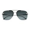 Versace Temple Lettering Metal Aviator Sunglasses Women's Silver 65990210 VE 2296 1000V1-Silver 60/14/145 - h.52