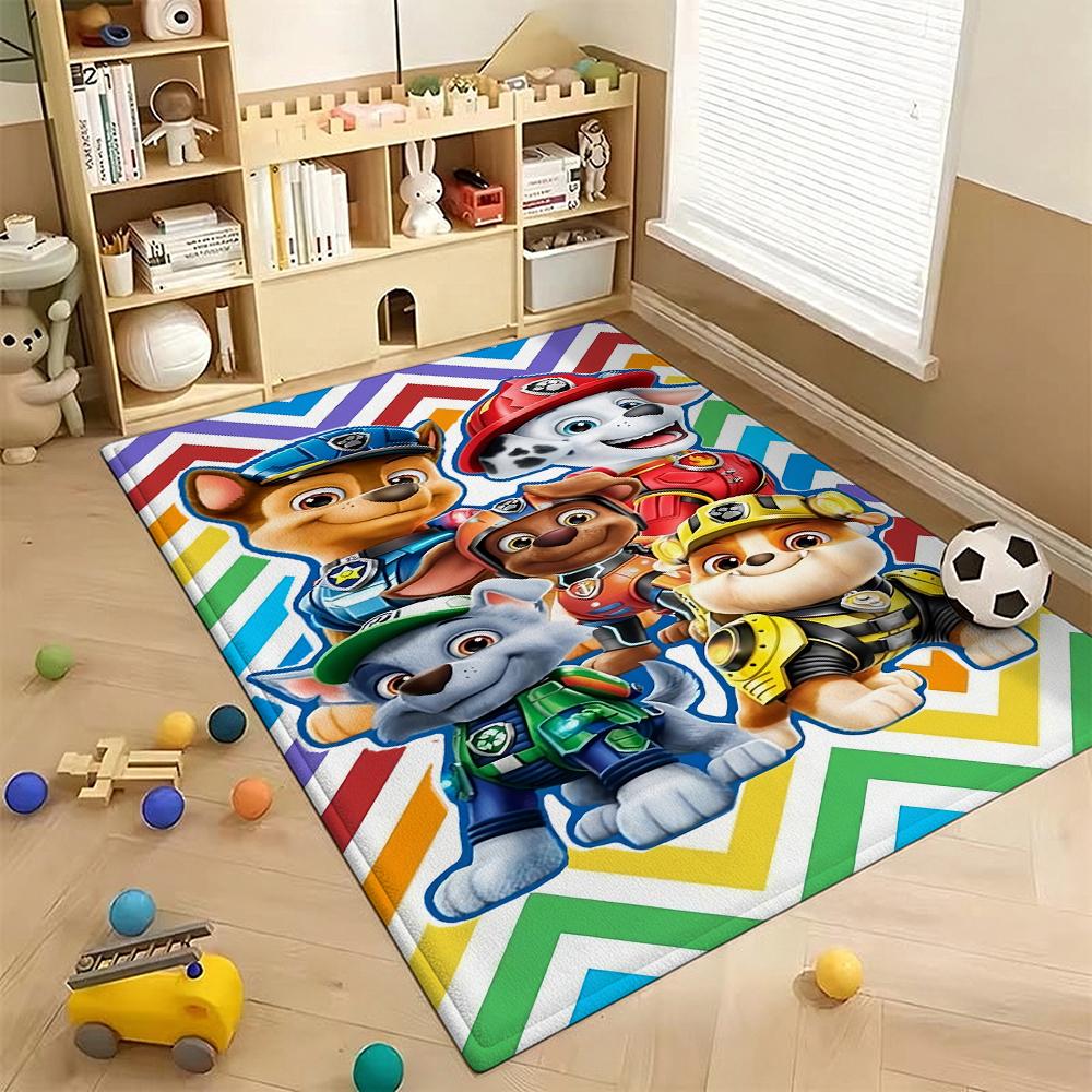 Paw Patrol Police Pup Rectangular Rug Soft Texture Nonslip Carpet For Bedroom Door Living Room Area Home Decor New Year Gift