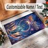 Amerikanisches Patriotisches Thema Kristall Samt Teppich Personalisierter Benutzerdefinierter Name Text Weiche Bodenmatte Heimdekoration