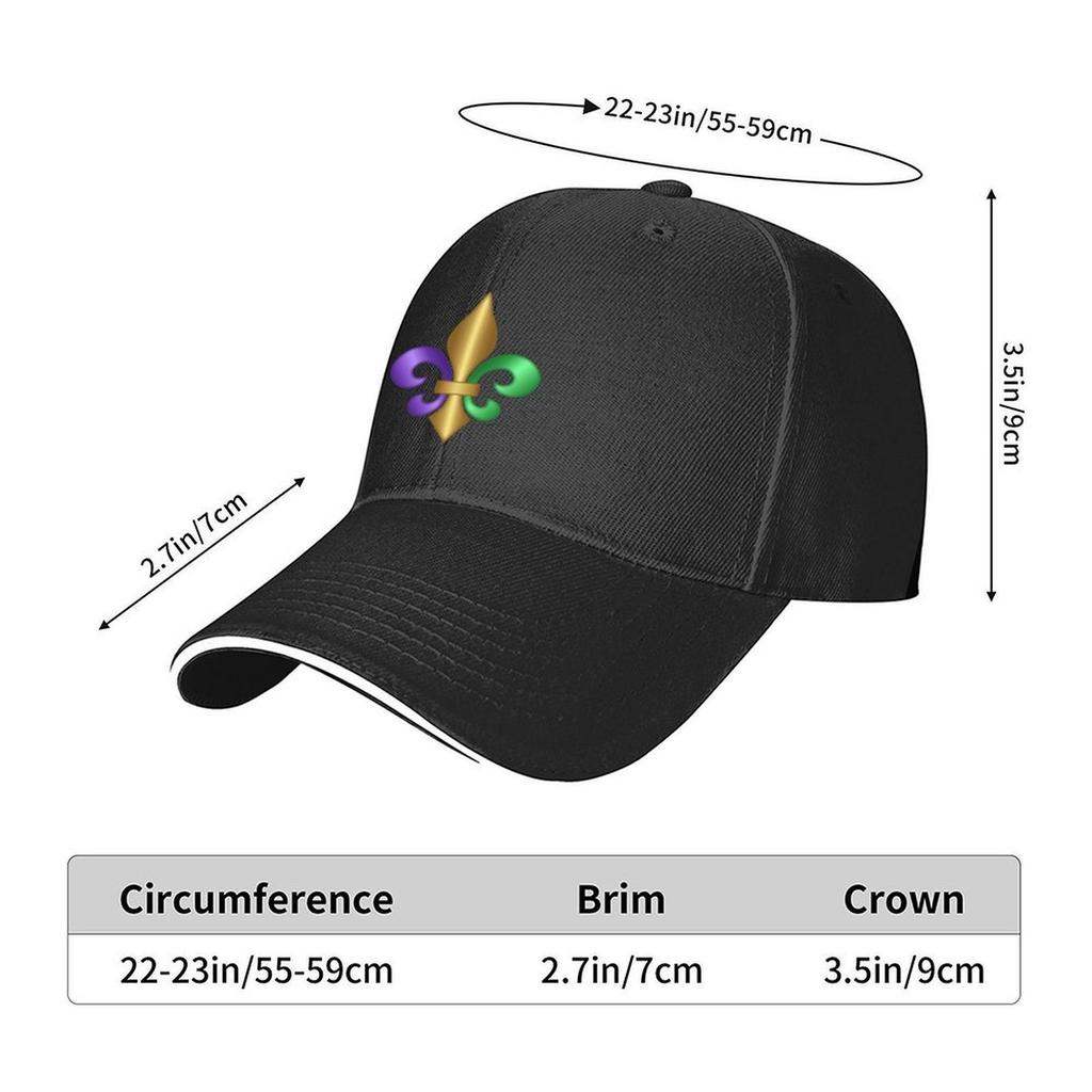 Purple Green and Gold FleurdeLis Symbol Baseball Cap Hip Hop fashionable designer cap Cosplay Womens 2025 Mens
