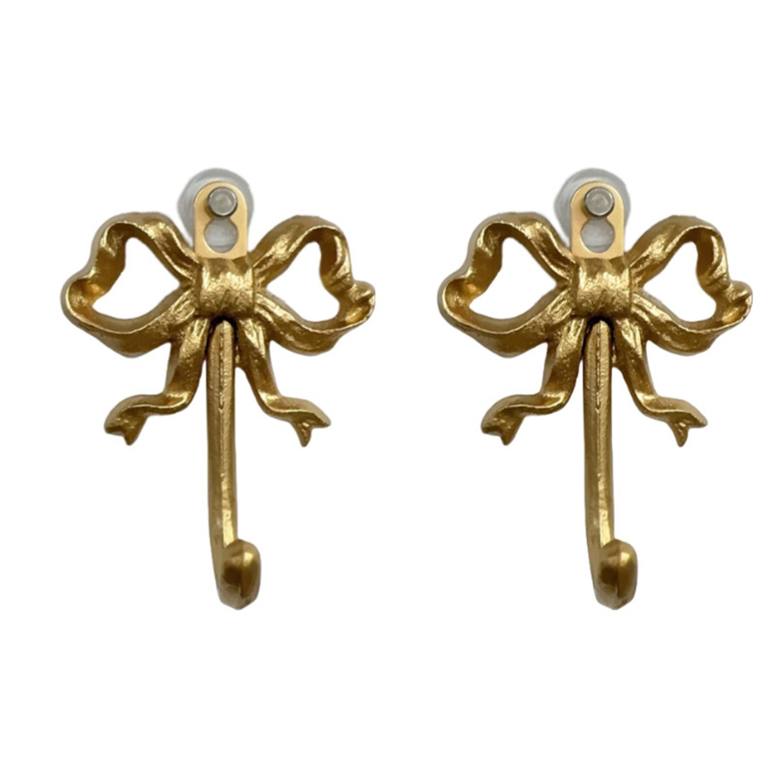 

2 шт. Винтажный крючок в форме банта, декоративная фурнитура, металлический декоративный настенный крючок, вешалка для одежды, для подвешивания халатов, шляп, сумок C