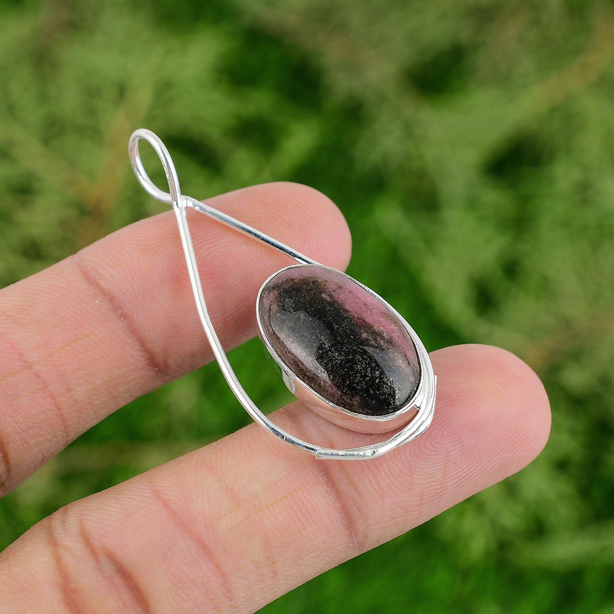 

Thanks Giving Day Deal 925 Silver Natural Rhodonite Trendy Daughter Boho Pendant