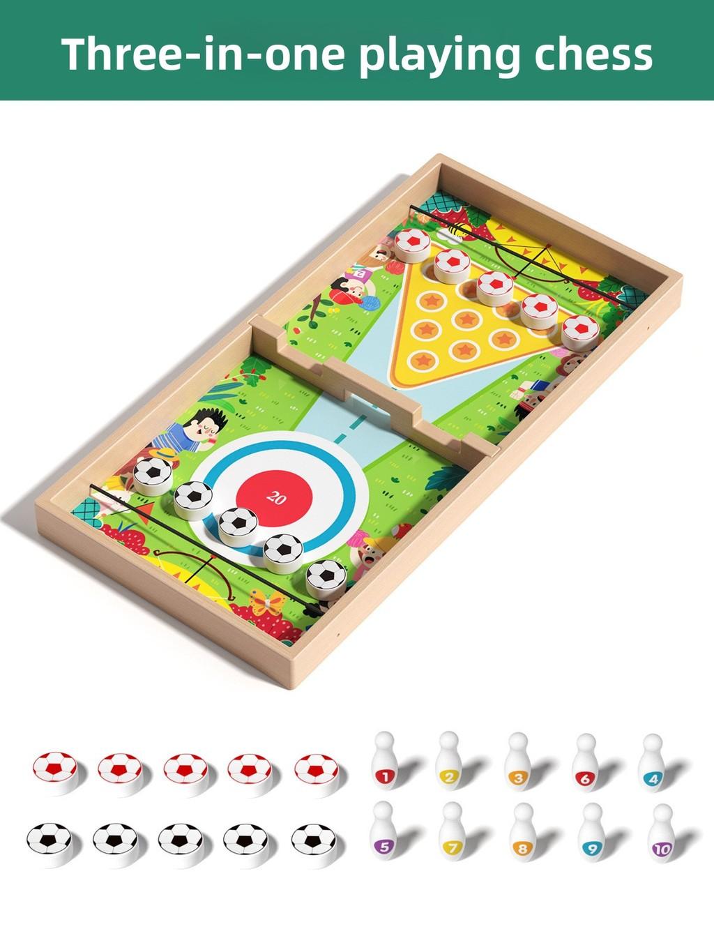 

Wooden Family Bounce Chessboard Game For Children Educational Playtime