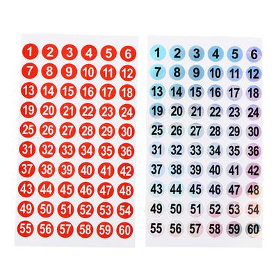 3 Arkusze Naklejki z Numerami 1-180 Etykieta do Koloru Lakieru do Paznokci Okrągłe Hologramowe Oznakowanie