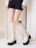 Cesti Fashion Slim High-Top Long Boots (Ivory)