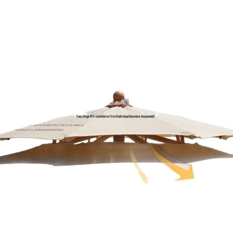 Large Outdoor Folding Patio Sunshade Umbrella for Beach, Stall, or Security Booth