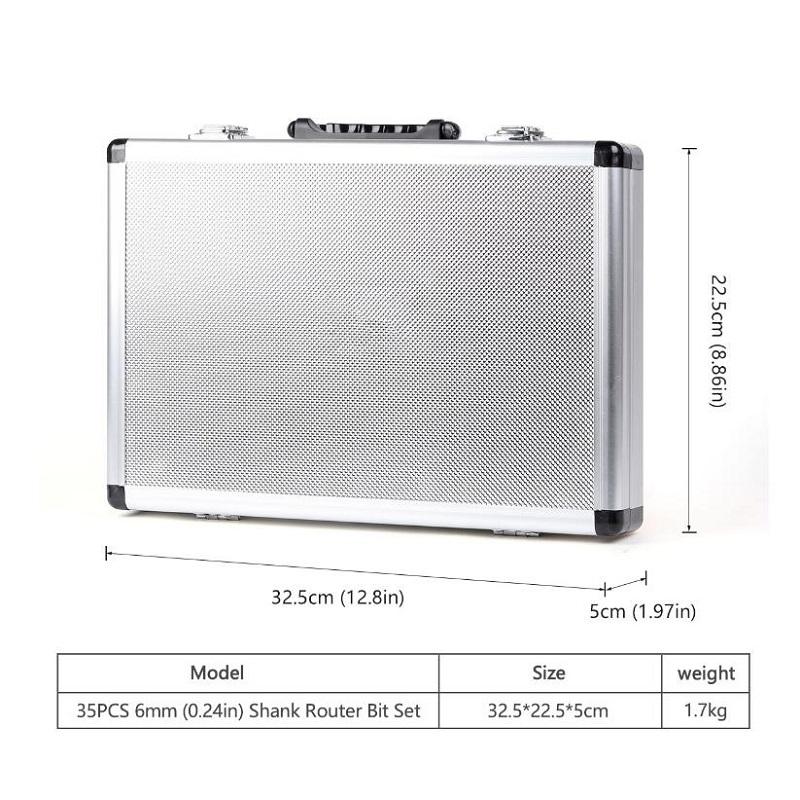 Holzbearbeitungsschneider, 35-teiliges 6-mm-Schaft-Wolframkarbid-Fräser-Set, Holzbearbeitungsschneider, Trimmschneider, Formfräsen