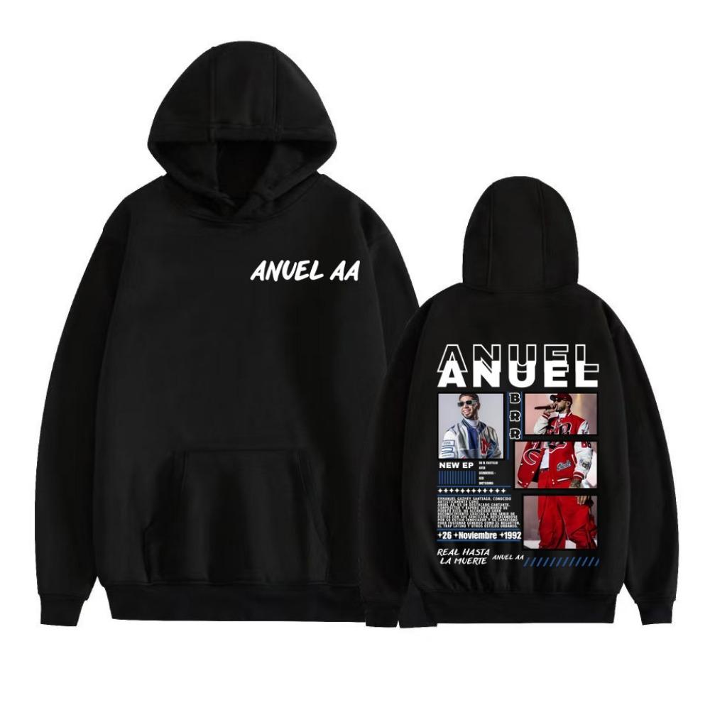 

Rapper Anuel AA Real Hasta La Muerte 2025 Graphic Hoodie Men Women Fashion Hip Hop Harajuku Pullover Long Sleeve Sweatshirt Tops S
