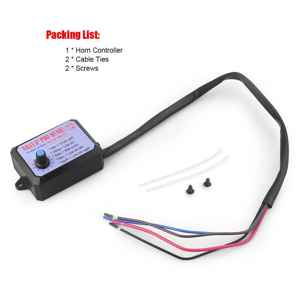 12V-24V 12 Sound Musical Electronic Horn Controller 3+ Pro Horn Speaker Sound Control Unit with Volume Switching