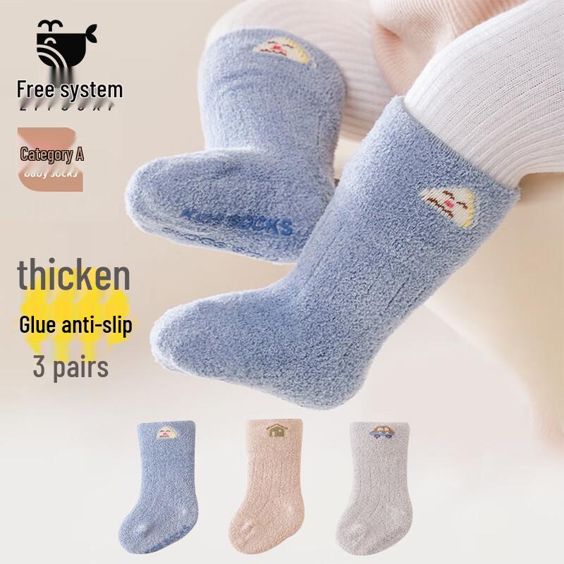 Unisex Thickened Baby Anti-Slip Cotton Socks M