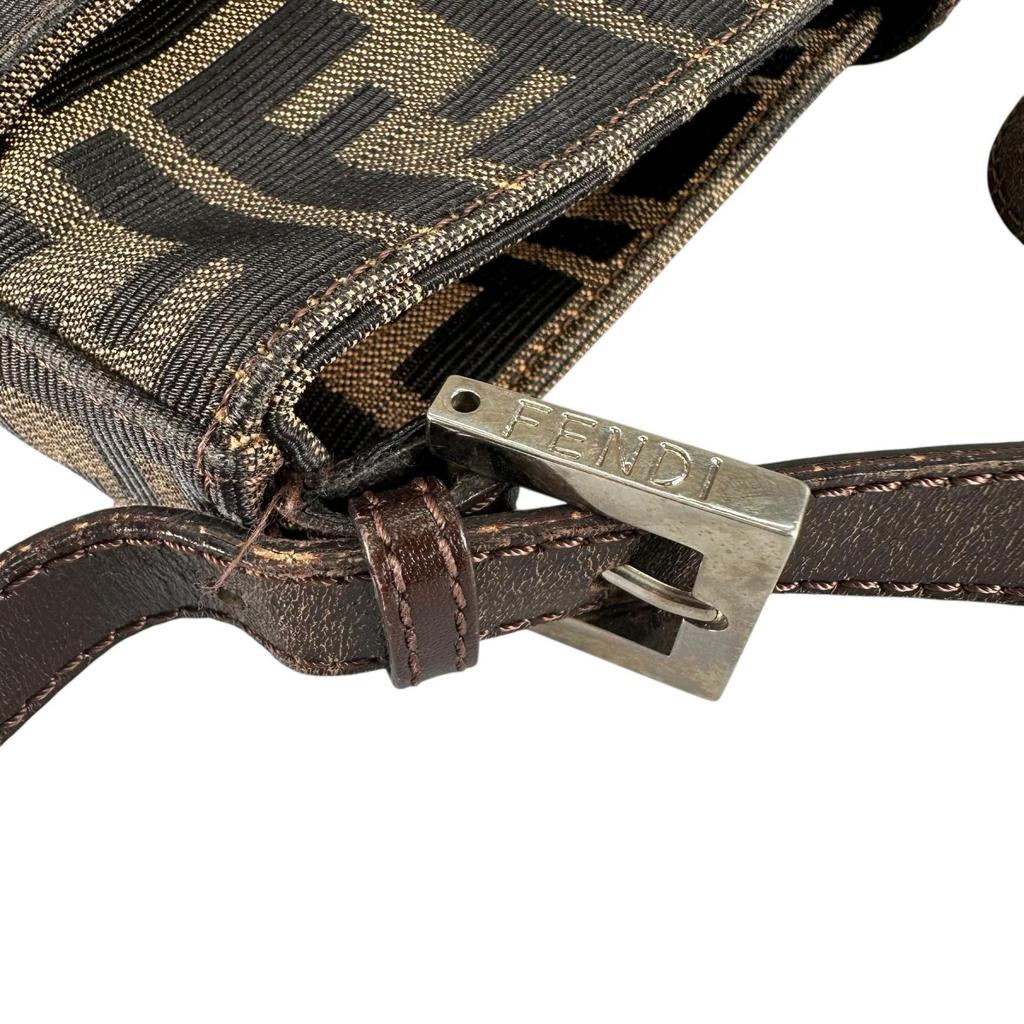 FENDI Zucca Pattern Shoulder Bag Brown Women used